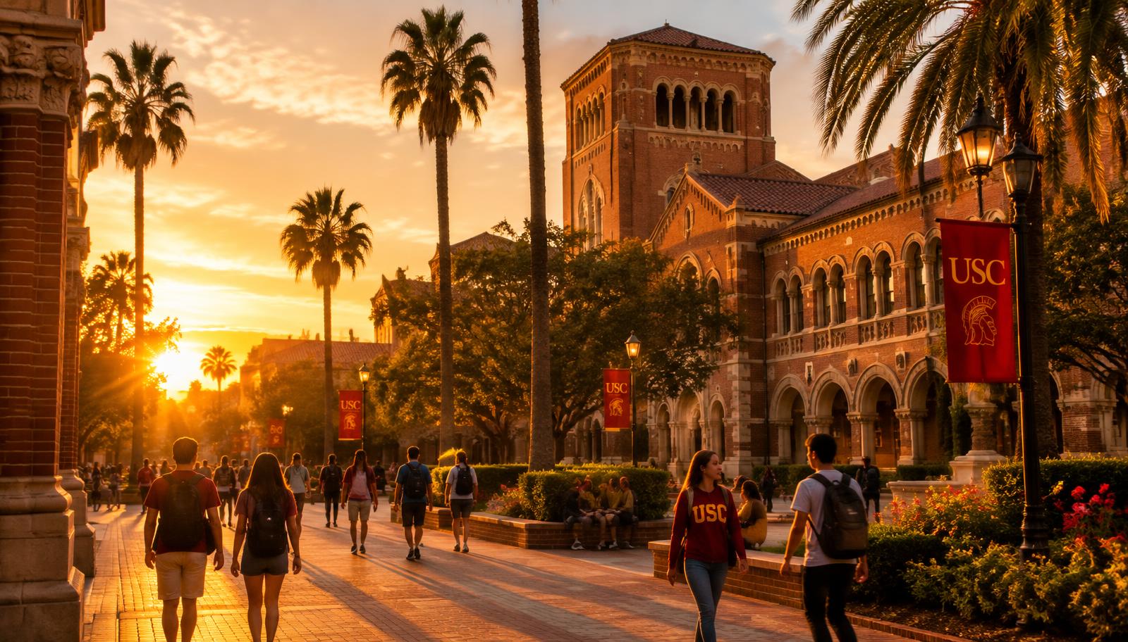 Campus da USC ao pôr do sol